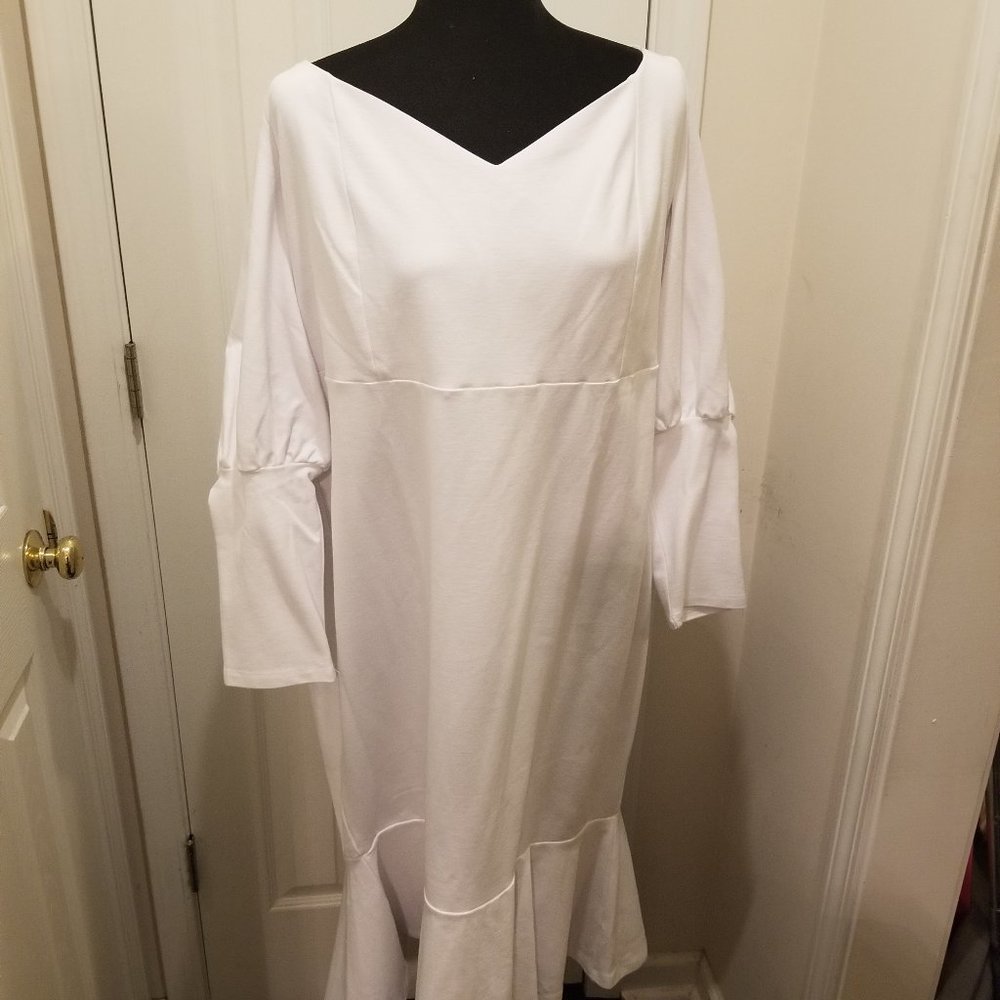 White midi dress